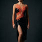 ByCharme Black Orange Red Sequined Latin Salsa Competition Dress - BCL-0143