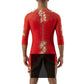 ByCharme Red Lycra Men Latin Salsa Competition Shirt - BCM-0020