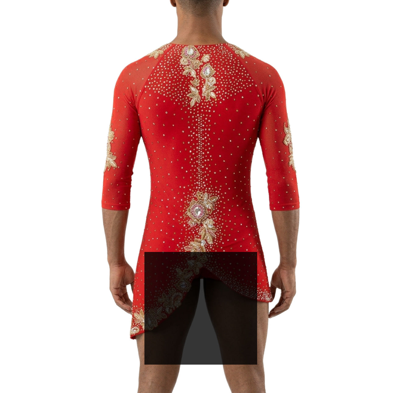 ByCharme Red Lycra Men Latin Salsa Competition Shirt - BCM-0020