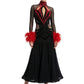 ByCharme Black Feather Ballroom Competition Dress - BC-0031