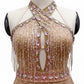 ByCharme Dark Tan Pink Exquisite Edition Latin Salsa Competition Dress - BCL-0090