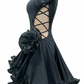 ByCharme Black Tan Chiffon Latin Salsa Competition Dress - BCL-0003