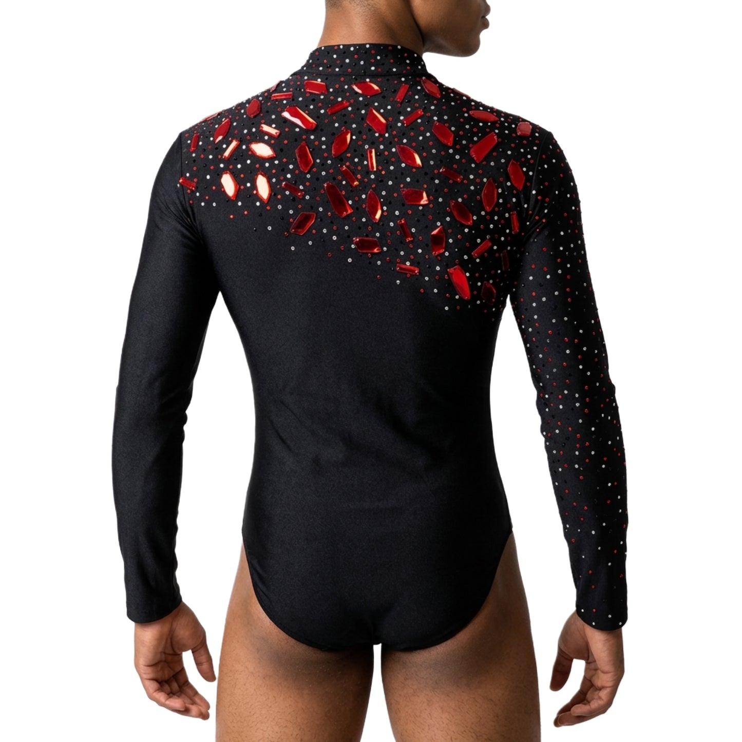 ByCharme Black Lycra Men Latin Salsa Competition Shirt - BCM-0017