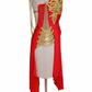 ByCharme Red Gold Brown Fringes Latin Salsa Competition Dress - BCL-0082