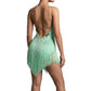 ByCharme Aquamarine Brown Fringes Latin Salsa Competition Dress - BCL-0109