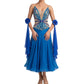 ByCharme Royal Blue Chiffon Ballroom Competition Dress - BC-0010