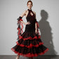 ByCharme Black Red Rhinestone Ballroom Competition Dress - BC-0234
