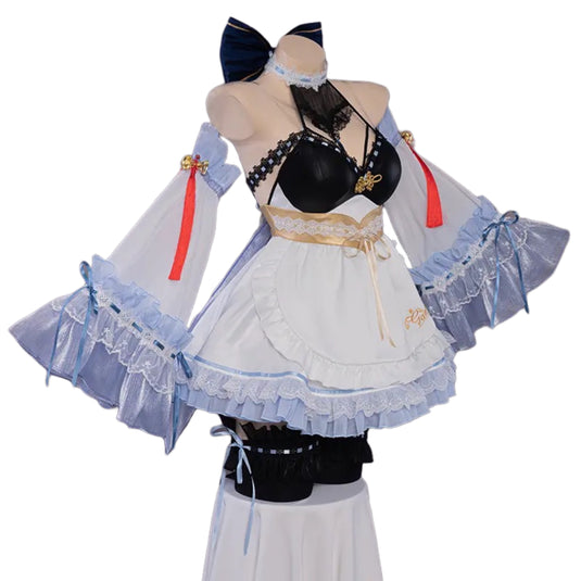 Genshin Impact Ganyu Cosplay Maid Dress Costumes