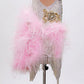 ByCharme Silver Pink Gold Feathers Latin Salsa Competition Dress - BCL-0158