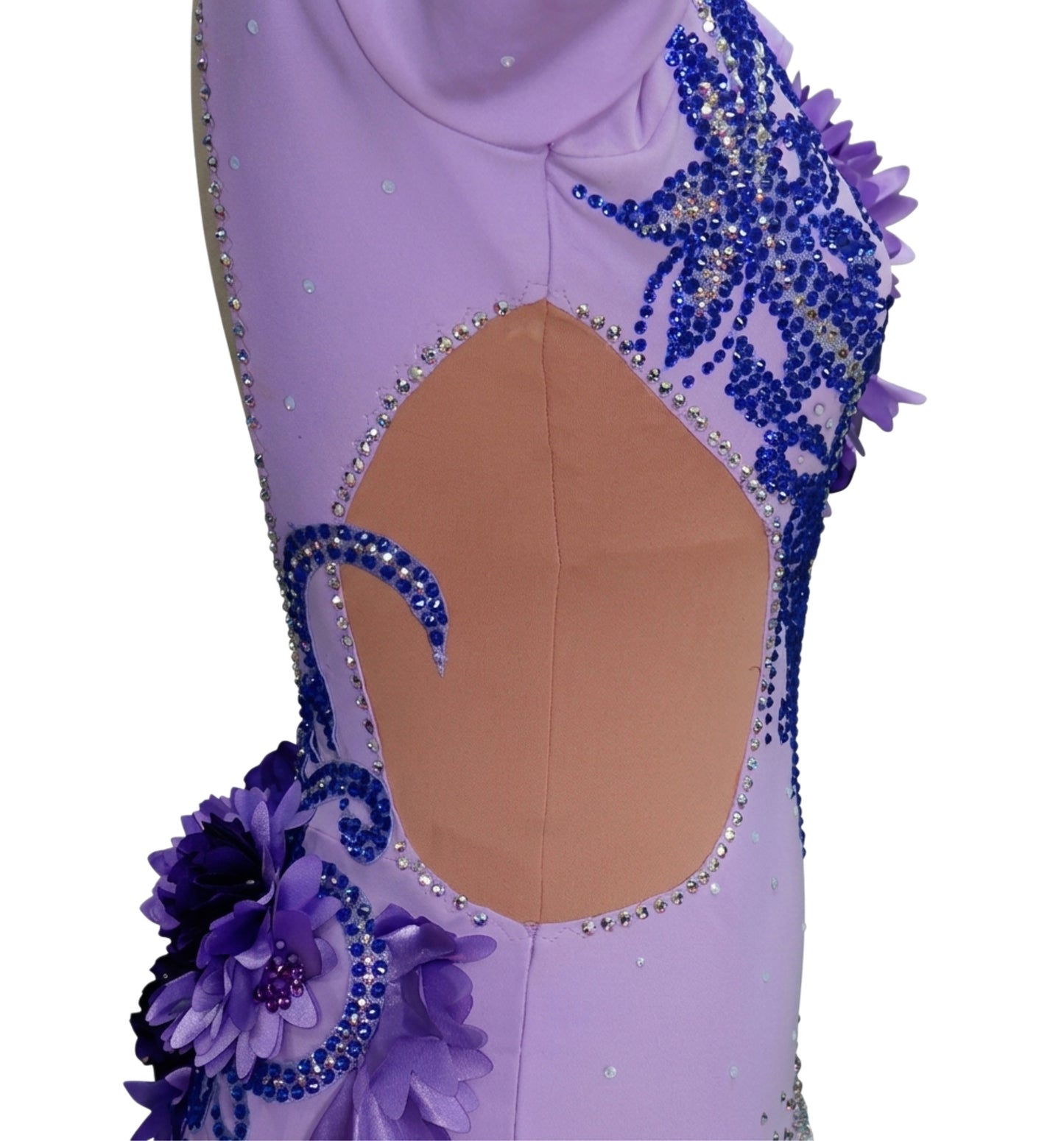 ByCharme Violet Fringes Ballroom Competition Dress - BC-0066