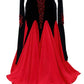 ByCharme Bright Red Velvet Ballroom Competition Dress - BC-0011