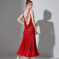 ByCharme Bright Red Rhinestone Ballroom Competition Dress - BC-0232