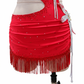 ByCharme Red Silver Tan Fringes Latin Salsa Competition Dress - BCL-0081