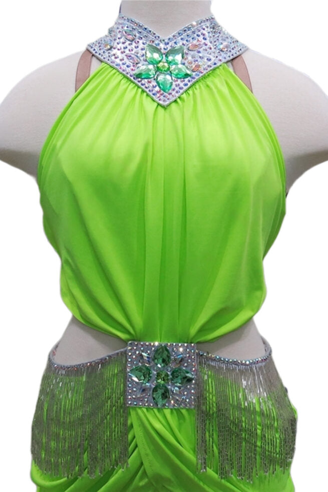 Load image into Gallery viewer, Girl Latin Dance Competition Dress (GL04)
