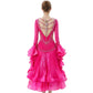 ByCharme Neon Pink Silk Satin Ballroom Competition Dress - BC-0061