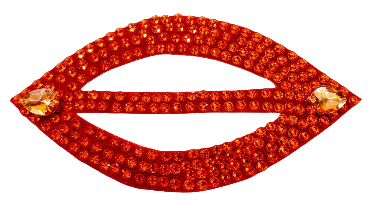 ByCharme Orange Red Velvet Fringes Latin Salsa Competition Dress - BCL-0187