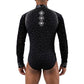 ByCharme Black Lycra Men Latin Salsa Competition Shirt - BCM-0036