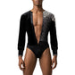 ByCharme Black Lycra Men Latin Salsa Competition Shirt - BCM-0038