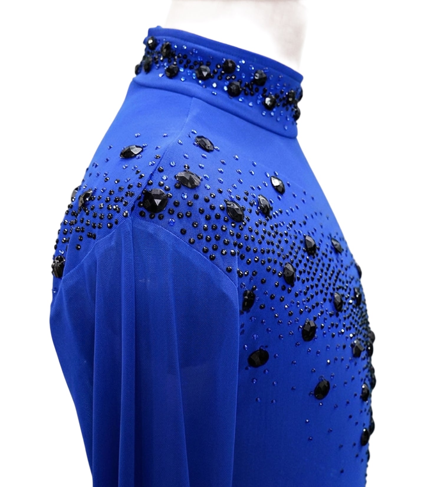 ByCharme Medium Blue Lycra Men Latin Salsa Competition Shirt - BCM-0039