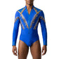 ByCharme Dodger Blue Lycra Men Latin Salsa Competition Shirt - BCM-0041