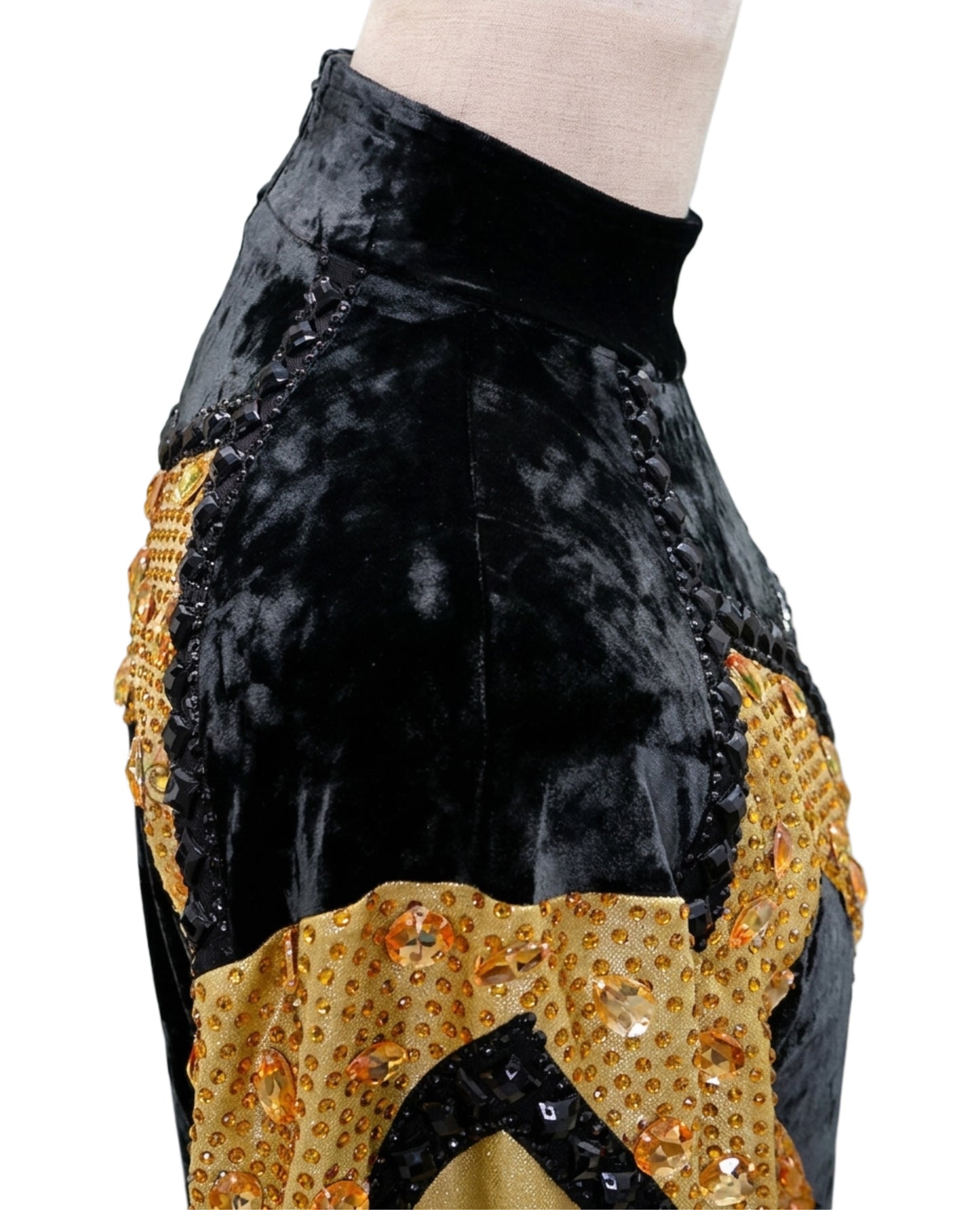 ByCharme Black Velvet Men Latin Salsa Competition Shirt - BCM-0042