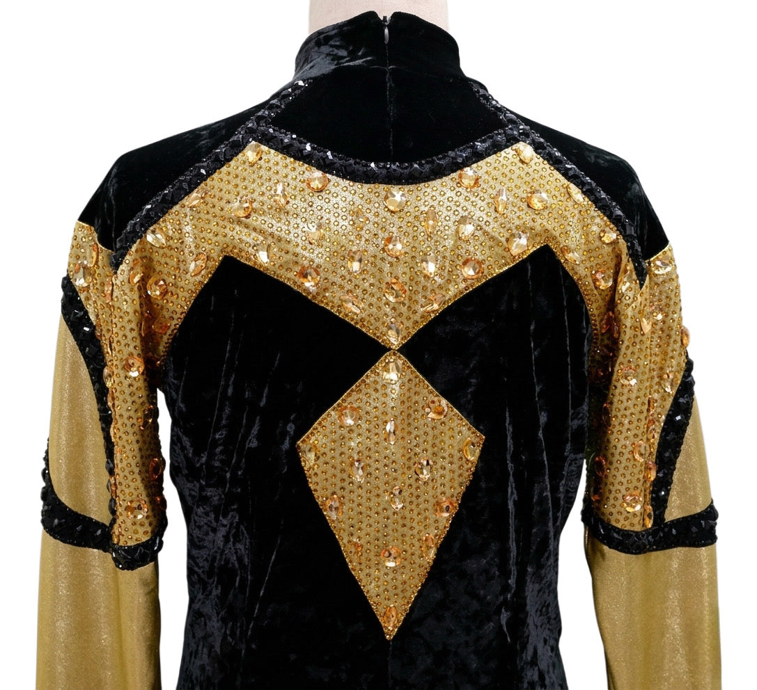 ByCharme Black Velvet Men Latin Salsa Competition Shirt - BCM-0042