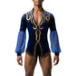 ByCharme Medium Blue Velvet Men Latin Salsa Competition Shirt - BCM-0043