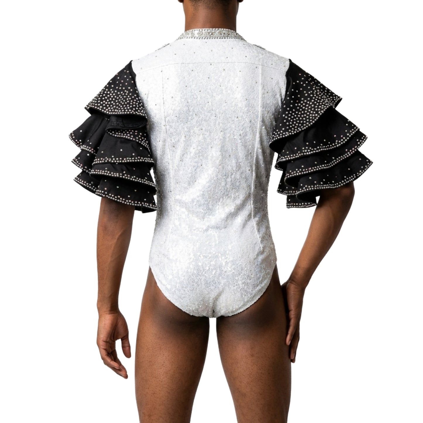 ByCharme Black Lycra Men Latin Salsa Competition Shirt - BCM-0046