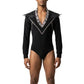 ByCharme Black Lycra Men Latin Salsa Competition Shirt - BCM-0048