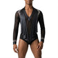 ByCharme Black Lycra Men Latin Salsa Competition Shirt - BCM-0056