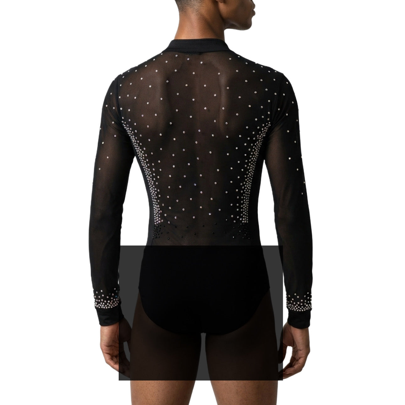 ByCharme Black Lycra Men Latin Salsa Competition Shirt - BCM-0056