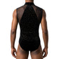 ByCharme Black Velvet Men Latin Salsa Competition Shirt - BCM-0059