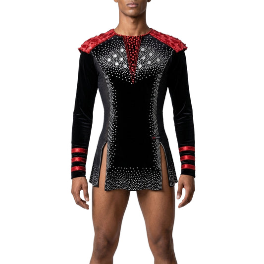 ByCharme Black Velvet Men Latin Salsa Competition Shirt - BCM-0061