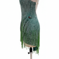 ByCharme Forest Green Tan Fringes Latin Salsa Competition Dress - BCL-0092