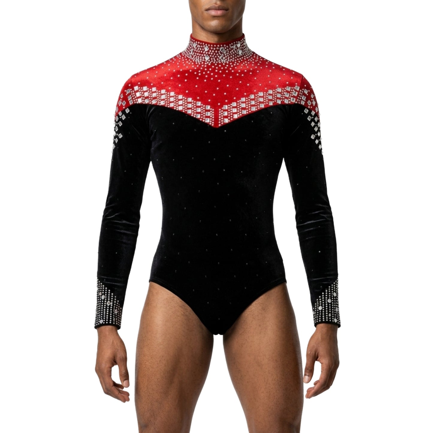 ByCharme Black Velvet Men Latin Salsa Competition Shirt - BCM-0072