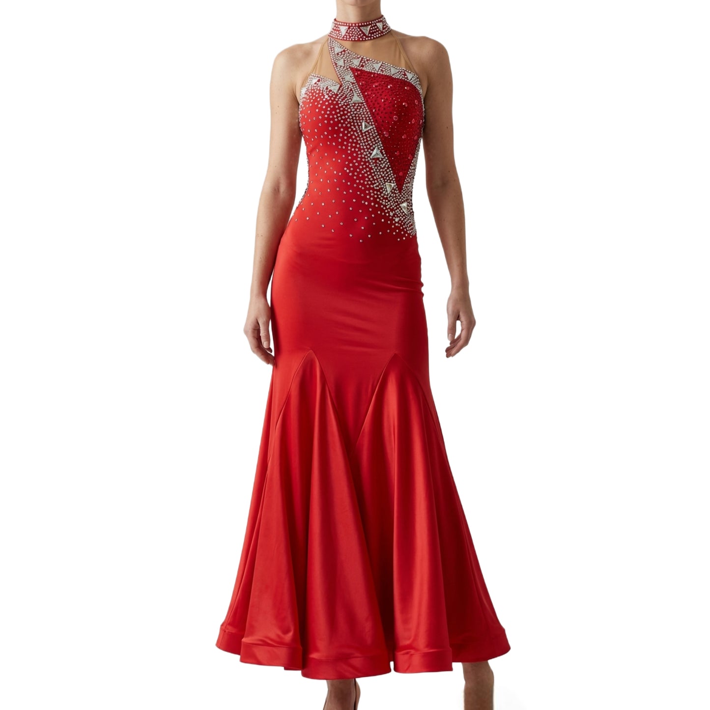 ByCharme Red Fringes Latin Salsa Competition 2 in 1 Dress - BC2-0009