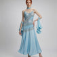 ByCharme Sky Blue Fringes Ballroom Competition Dress - BC-0226