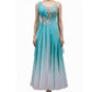 ByCharme Cyan Blue Chiffon Ballroom Competition Dress - BC-0055
