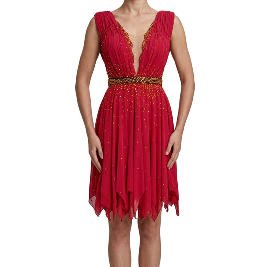 ByCharme Red Gold Tan Lace Latin Salsa Competition Dress - BCL-0007