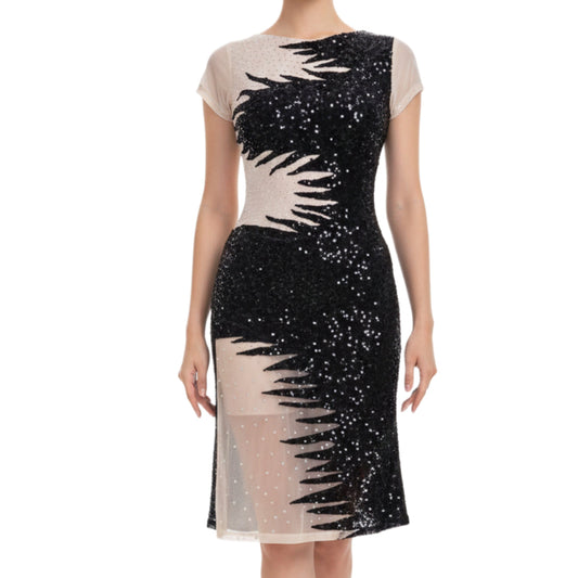 ByCharme Black Tan Sequin Latin Salsa Competition Dress - BCL-0055