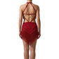 ByCharme Firebrick Fringes Latin Salsa Competition Dress - BCL-0112