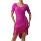 ByCharme Magenta Fringes Latin Salsa Competition Dress - BCL-0113