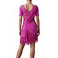 ByCharme Magenta Fringes Latin Salsa Competition Dress - BCL-0113