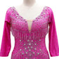 ByCharme Magenta Tan Fringes Latin Salsa Competition Dress - BCL-0127