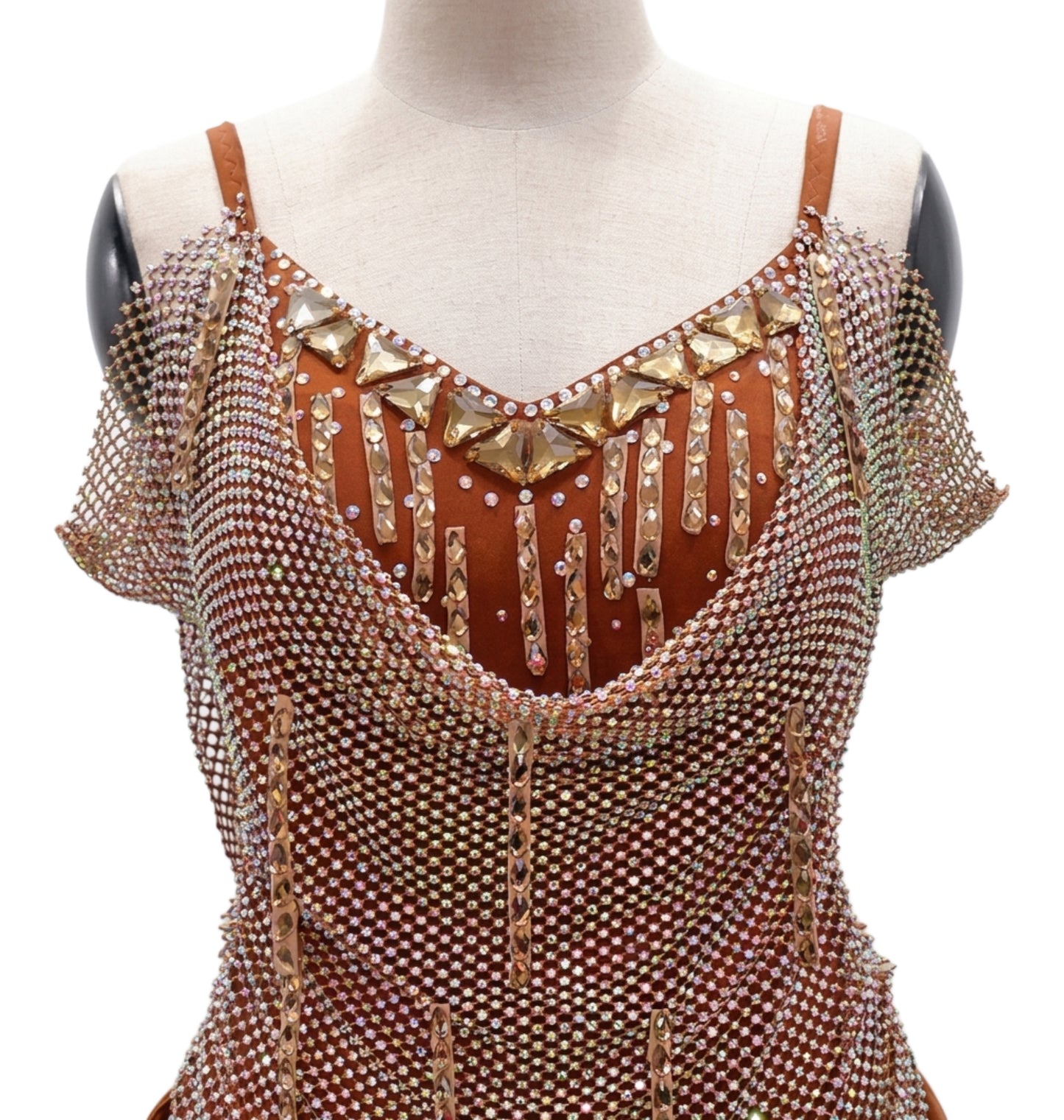 ByCharme Chocolate Fringes Latin Salsa Competition Dress - BCL-0130