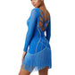 ByCharme Blue Silver Fringes Latin Salsa Competition Dress - BCL-0149