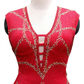 ByCharme Bright Red Silver Gold Fringes Latin Salsa Competition Dress - BCL-0160