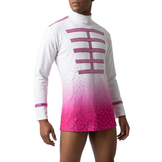 ByCharme White Fringes Men Latin Salsa Competition Shirt - BCM-0002