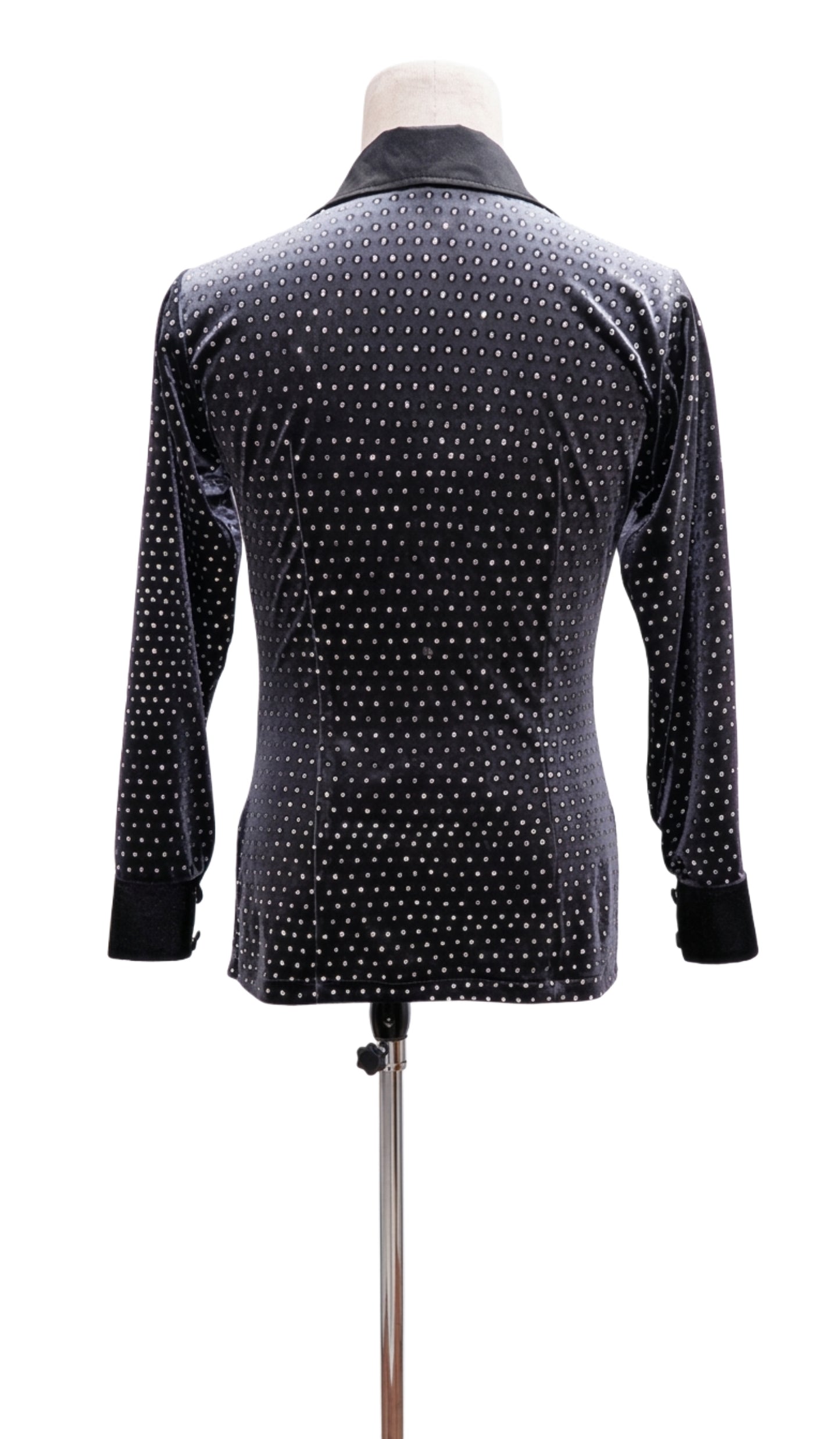 ByCharme Black Velvet Men Latin Salsa Competition Shirt - BCM-0015