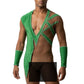 ByCharme Green Lycra Men Latin Salsa Competition Shirt - BCM-0016
